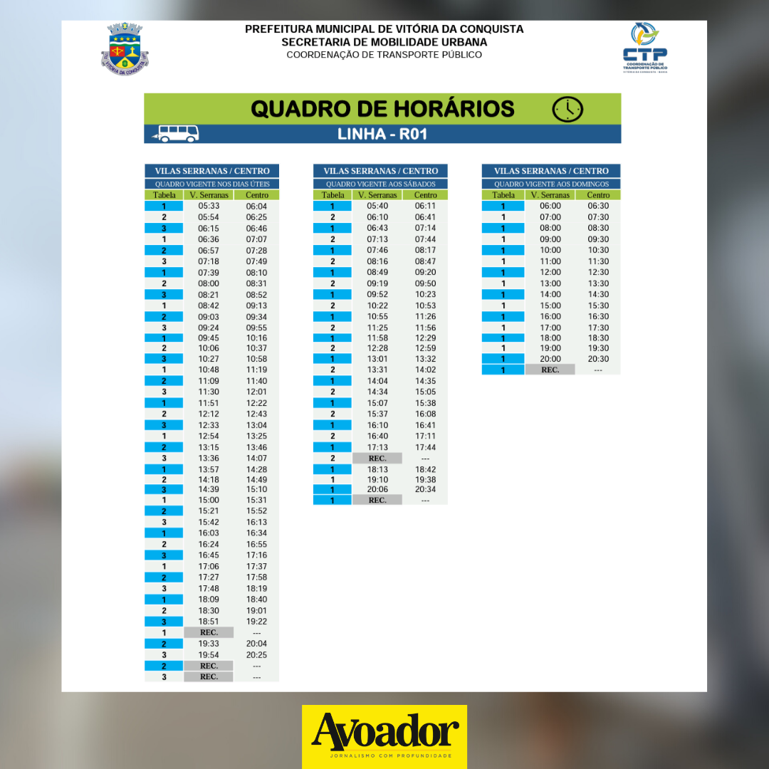 HORARIO DE ONIBUS VITORIA DA CONQUISTA - PMVC